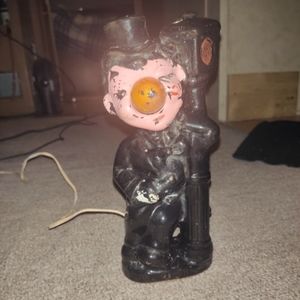 Hobo Clown Table Lamp Light Porcelain Light Up Nose Electric